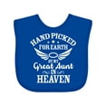 thumbnail image 1 of Inktastic Handpicked for Earth by My Great Aunt in Heaven Boys or Girls Baby Bib, 1 of 4