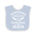 thumbnail image 1 of Inktastic Handpicked for Earth by My Great Aunt in Heaven Boys or Girls Baby Bib, 1 of 4