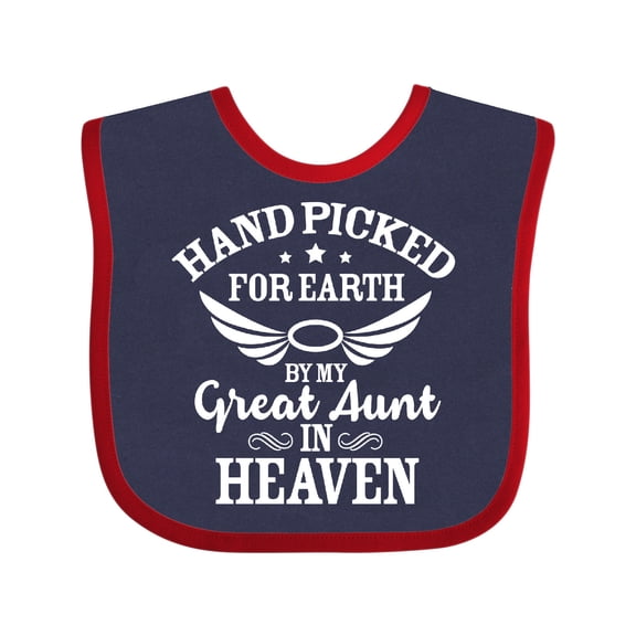 Inktastic Handpicked for Earth by My Great Aunt in Heaven Boys or Girls Baby Bib