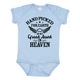 thumbnail image 1 of Inktastic Handpicked for Earth by My Great Aunt in Heaven Boys or Girls Baby Bodysuit, 1 of 5