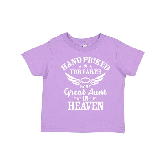 Inktastic Handpicked for Earth by My Great Aunt in Heaven Boys or Girls Toddler T-Shirt