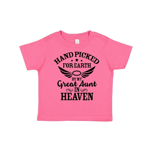 Inktastic Handpicked for Earth by My Great Aunt in Heaven Boys or Girls Toddler T-Shirt
