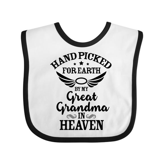 Inktastic Handpicked for Earth by My Great Grandma in Heaven Boys or Girls Baby Bib