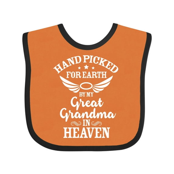 Inktastic Handpicked for Earth by My Great Grandma in Heaven Boys or Girls Baby Bib