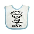 thumbnail image 1 of Inktastic Handpicked for Earth by My Great Grandma in Heaven Boys or Girls Baby Bib, 1 of 4