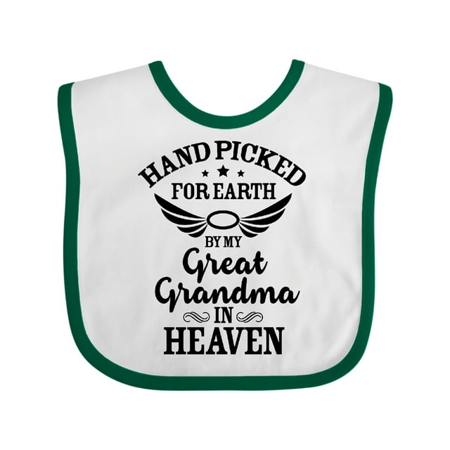 Inktastic Handpicked for Earth by My Great Grandma in Heaven Boys or Girls Baby Bib