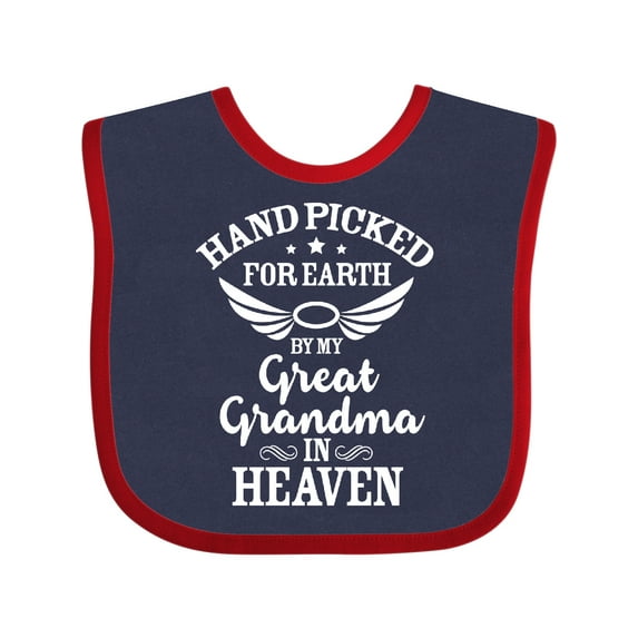 Inktastic Handpicked for Earth by My Great Grandma in Heaven Boys or Girls Baby Bib