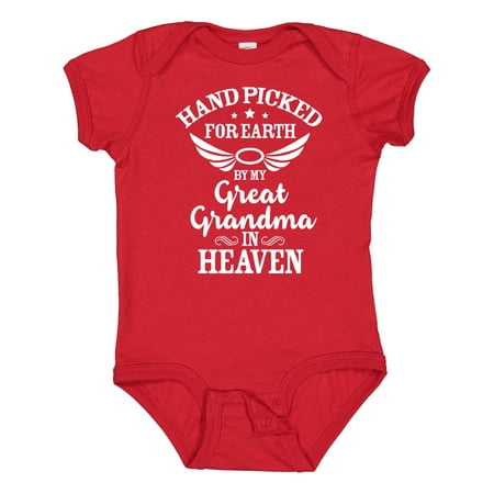 Inktastic Handpicked for Earth by My Great Grandma in Heaven Boys or Girls Baby Bodysuit