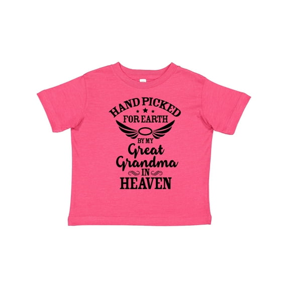 Inktastic Handpicked for Earth by My Great Grandma in Heaven Boys or Girls Toddler T-Shirt