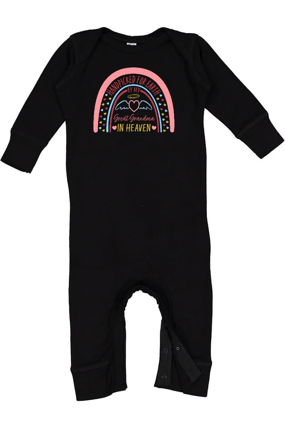 Handpicked for Earth by My Great Grandma in Heaven Rainbow Baby Romper Coveralls
