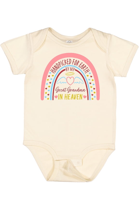Handpicked for Earth by My Great Grandma in Heaven Rainbow Boys or Girls Baby Bodysuit