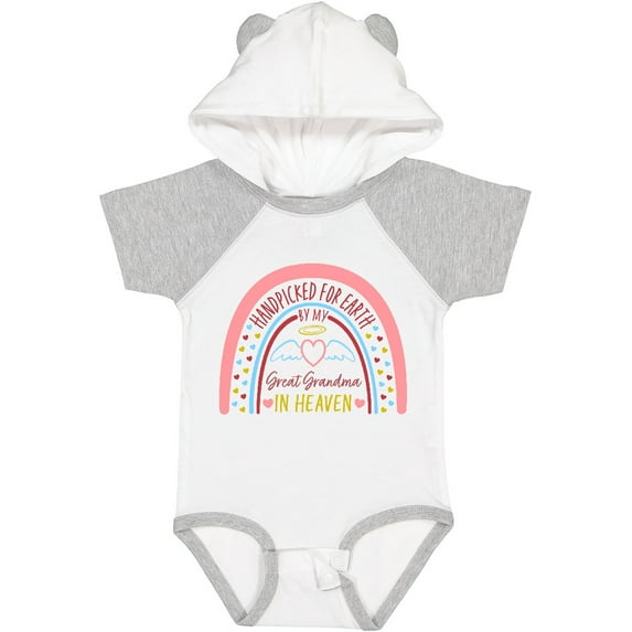 Inktastic Handpicked for Earth by My Great Grandma in Heaven Rainbow Boys or Girls Baby Bodysuit