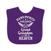 Inktastic Handpicked for Earth by My Great Grandpa in Heaven Boys or Girls Baby Bib