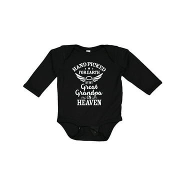 Inktastic Handpicked for Earth by My Great Grandpa in Heaven Boys or Girls Long Sleeve Baby Bodysuit