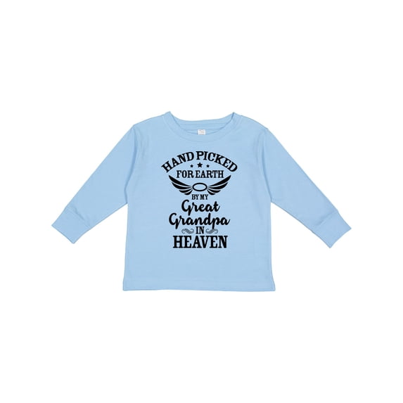 Inktastic Handpicked for Earth by My Great Grandpa in Heaven Boys or Girls Long Sleeve Toddler T-Shirt