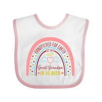 Inktastic Handpicked for Earth by My Great Grandpa in Heaven Rainbow Boys or Girls Baby Bib