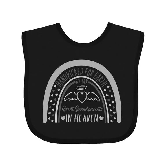Inktastic Handpicked for Earth by My Great Grandparents in Heaven Rainbow Boys or Girls Baby Bib