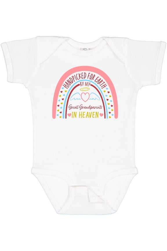 Handpicked for Earth by My Great Grandparents in Heaven Rainbow Boys or Girls Baby Bodysuit
