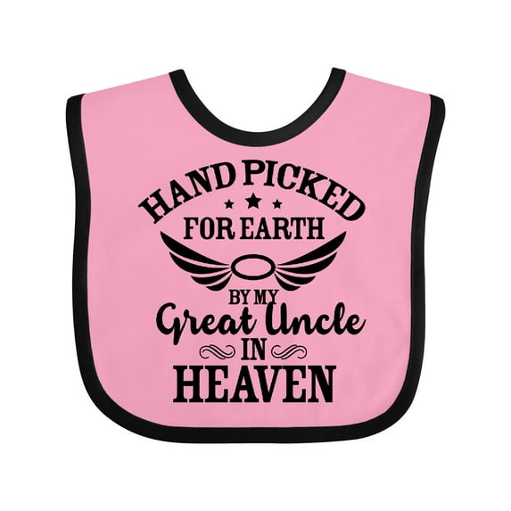 Inktastic Handpicked for Earth by My Great Uncle in Heaven Boys or Girls Baby Bib