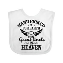 Inktastic Handpicked for Earth by My Great Uncle in Heaven Boys or Girls Baby Bib