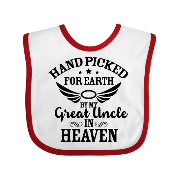 Inktastic Handpicked for Earth by My Great Uncle in Heaven Boys or Girls Baby Bib