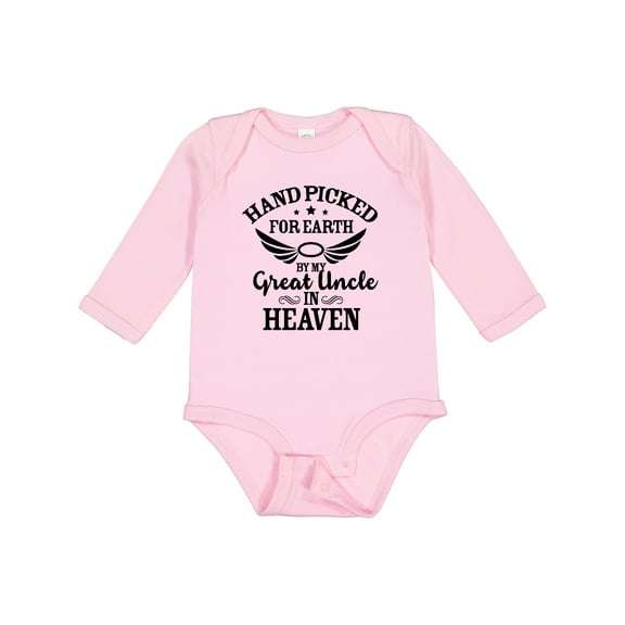 Inktastic Handpicked for Earth by My Great Uncle in Heaven Boys or Girls Long Sleeve Baby Bodysuit