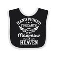 thumbnail image 1 of Inktastic Handpicked for Earth by My Mawmaw in Heaven with Angel Wings Boys or Girls Baby Bib, 1 of 4