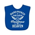 thumbnail image 1 of Inktastic Handpicked for Earth by My Mawmaw in Heaven with Angel Wings Boys or Girls Baby Bib, 1 of 4