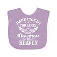 thumbnail image 1 of Inktastic Handpicked for Earth by My Mawmaw in Heaven with Angel Wings Boys or Girls Baby Bib, 1 of 4