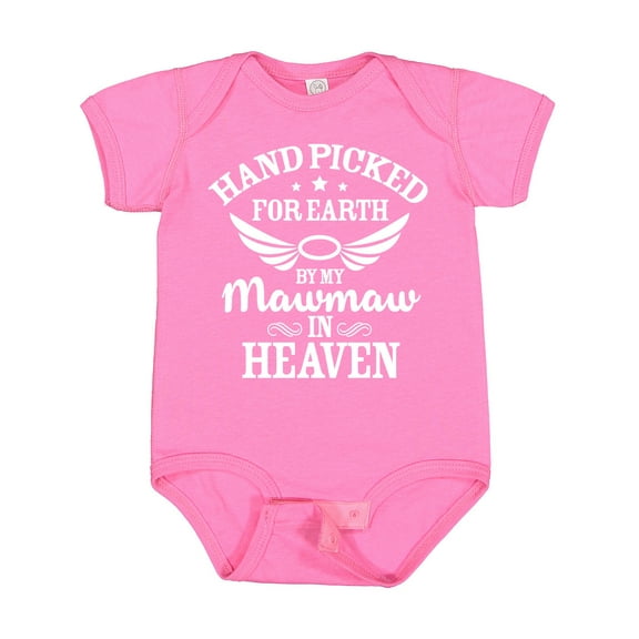 Inktastic Handpicked for Earth by My Mawmaw in Heaven with Angel Wings Boys or Girls Baby Bodysuit