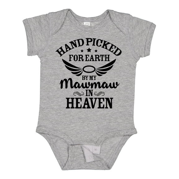 Inktastic Handpicked for Earth by My Mawmaw in Heaven with Angel Wings Boys or Girls Baby Bodysuit