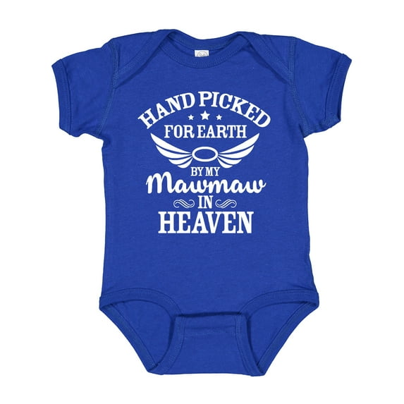 Inktastic Handpicked for Earth by My Mawmaw in Heaven with Angel Wings Boys or Girls Baby Bodysuit