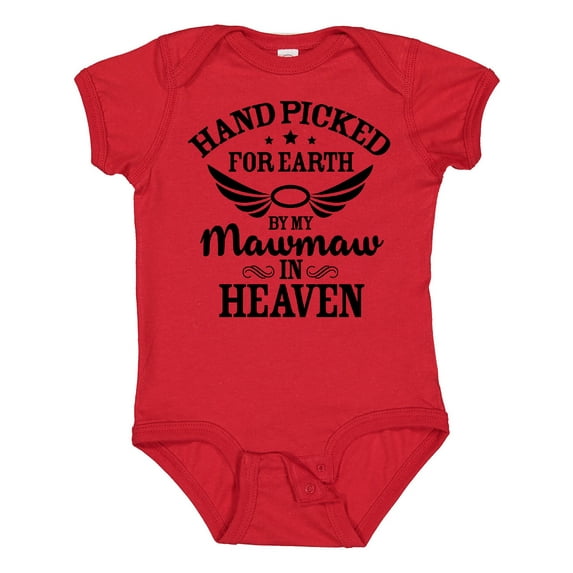 Inktastic Handpicked for Earth by My Mawmaw in Heaven with Angel Wings Boys or Girls Baby Bodysuit