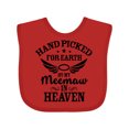 thumbnail image 1 of Inktastic Handpicked for Earth by My Meemaw in Heaven with Angel Wings Boys or Girls Baby Bib, 1 of 4
