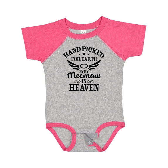 Inktastic Handpicked for Earth by My Meemaw in Heaven with Angel Wings Boys or Girls Baby Bodysuit