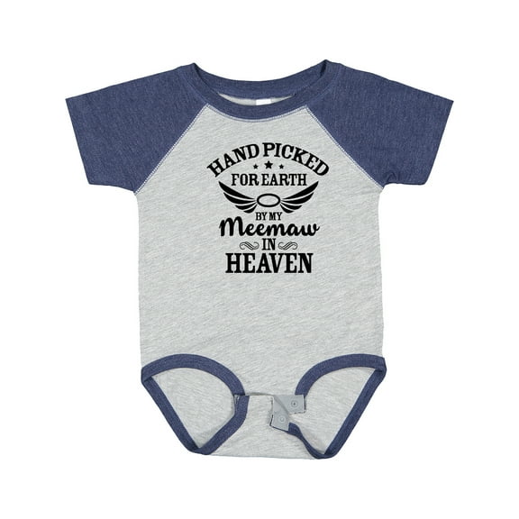Inktastic Handpicked for Earth by My Meemaw in Heaven with Angel Wings Boys or Girls Baby Bodysuit