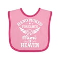 thumbnail image 1 of Inktastic Handpicked for Earth by My Mimi in Heaven with Angel Wings Boys or Girls Baby Bib, 1 of 4