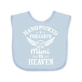 thumbnail image 1 of Inktastic Handpicked for Earth by My Mimi in Heaven with Angel Wings Boys or Girls Baby Bib, 1 of 4