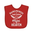 thumbnail image 1 of Inktastic Handpicked for Earth by My Mimi in Heaven with Angel Wings Boys or Girls Baby Bib, 1 of 4