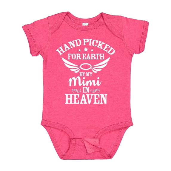 Inktastic Handpicked for Earth by My Mimi in Heaven with Angel Wings Boys or Girls Baby Bodysuit