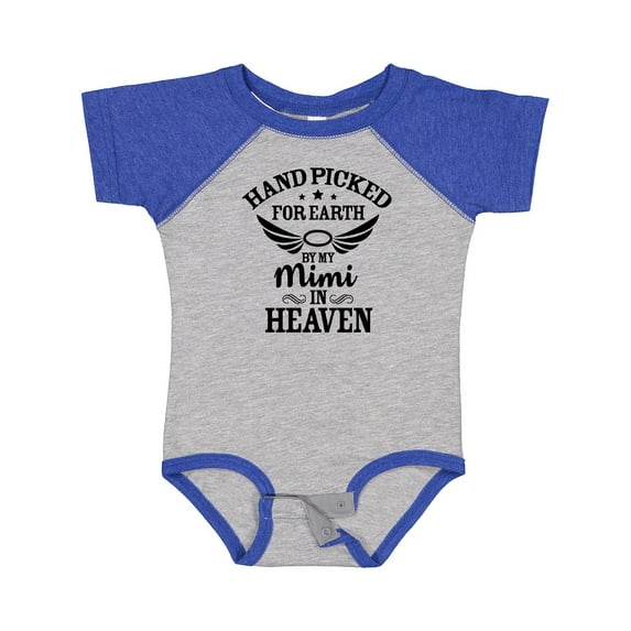 Inktastic Handpicked for Earth by My Mimi in Heaven with Angel Wings Boys or Girls Baby Bodysuit