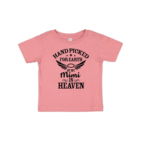 Inktastic Handpicked for Earth by My Mimi in Heaven with Angel Wings Boys or Girls Baby T-Shirt
