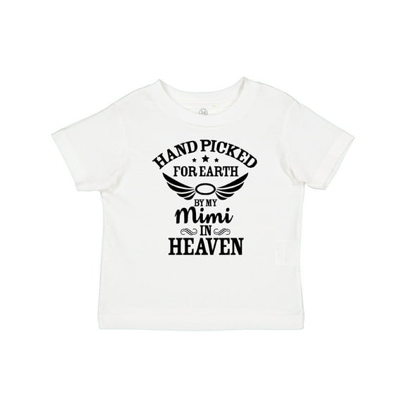 Inktastic Handpicked for Earth by My Mimi in Heaven with Angel Wings Boys or Girls Baby T-Shirt