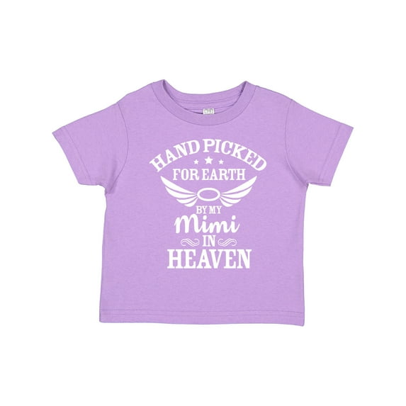 Inktastic Handpicked for Earth by My Mimi in Heaven with Angel Wings Boys or Girls Toddler T-Shirt