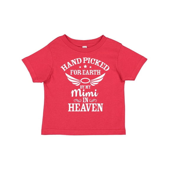Inktastic Handpicked for Earth by My Mimi in Heaven with Angel Wings Boys or Girls Toddler T-Shirt