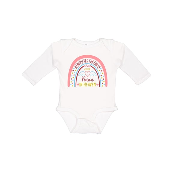 Inktastic Handpicked for Earth by My Nana in Heaven Rainbow Boys or Girls Long Sleeve Baby Bodysuit