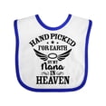 thumbnail image 1 of Inktastic Handpicked for Earth by My Nana in Heaven with Angel Wings Boys or Girls Baby Bib, 1 of 4