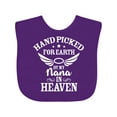 thumbnail image 1 of Inktastic Handpicked for Earth by My Nana in Heaven with Angel Wings Boys or Girls Baby Bib, 1 of 4