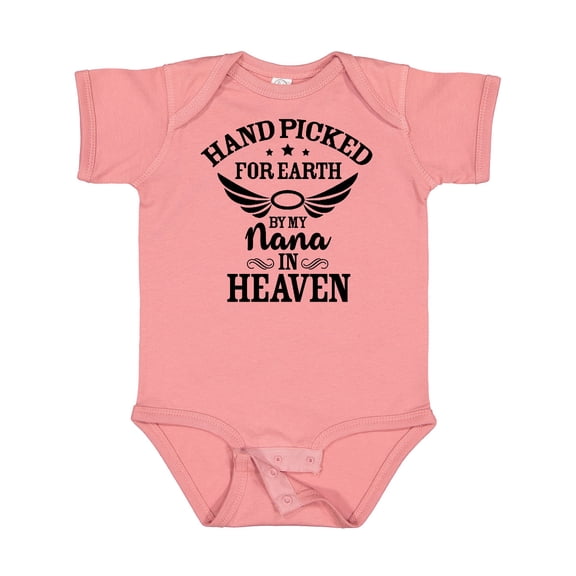 Inktastic Handpicked for Earth by My Nana in Heaven with Angel Wings Boys or Girls Baby Bodysuit