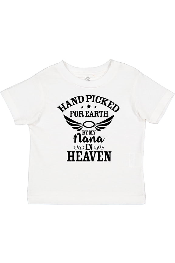 Handpicked for Earth by My Nana in Heaven with Angel Wings Boys or Girls Baby T-Shirt